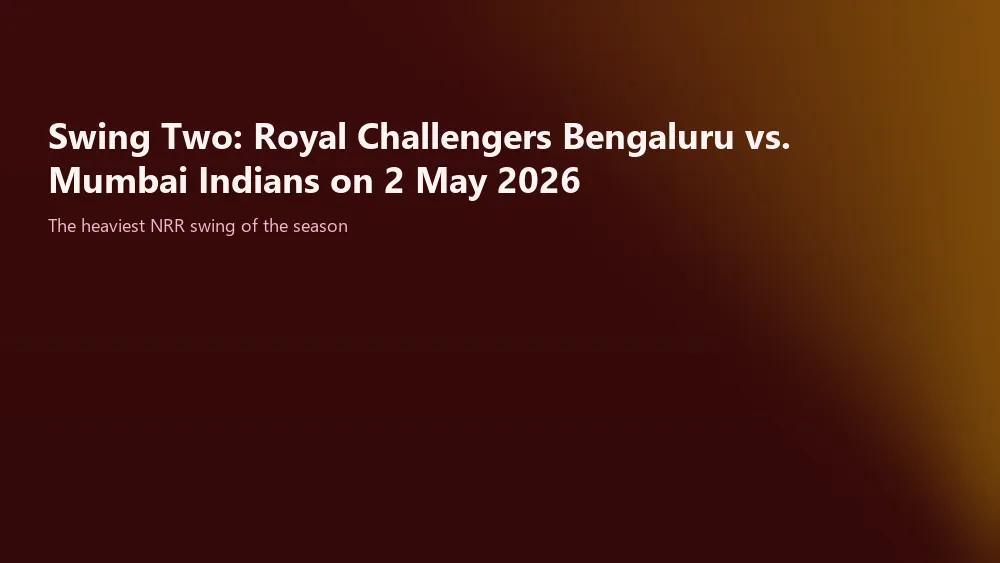 Swing Three: The Punjab Kings vs. Chennai Super Kings on 9 May 2026